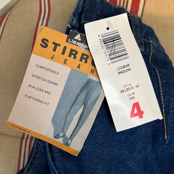 NWT Vintage Liszwear by Elizabeth Claiborne Stirrup Jeans - Picture 4 of 15